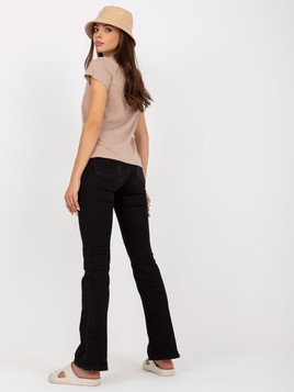 Beżowy bawełniany damski t-shirt BASIC