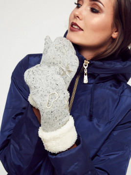 Rękawiczki szary melange Yups bx4064.R03