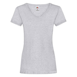 Szara koszulka damska v-neck Valueweight Fruit of the Loom