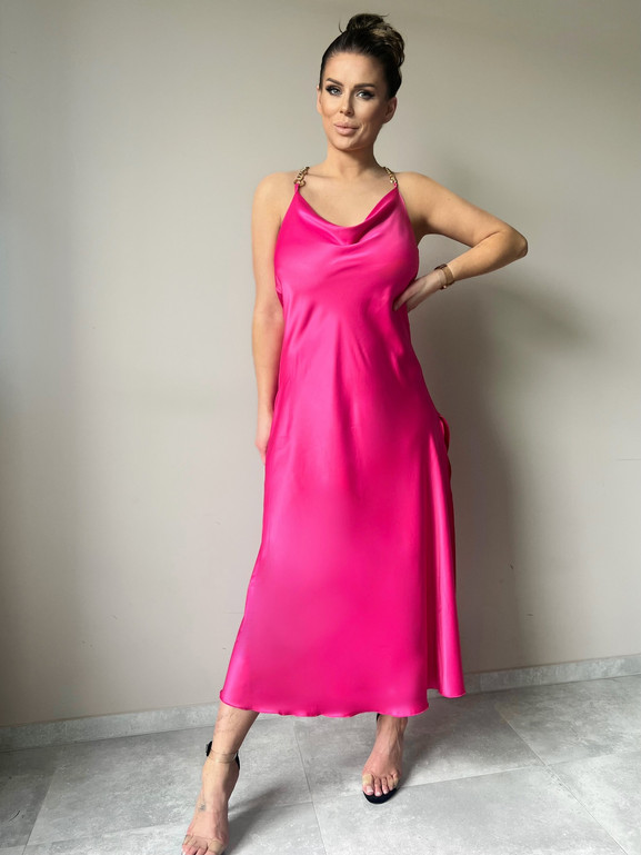 Sukienka różowa By o la la sxp1186.pink