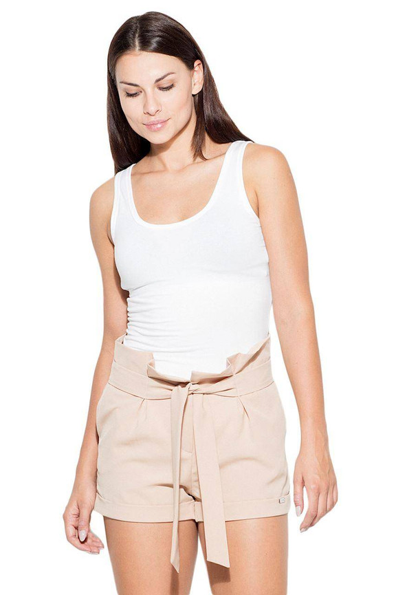 Szorty z gumka w talii Katrus beżowe