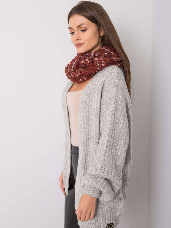 Komin z kolorową nitką bordowy