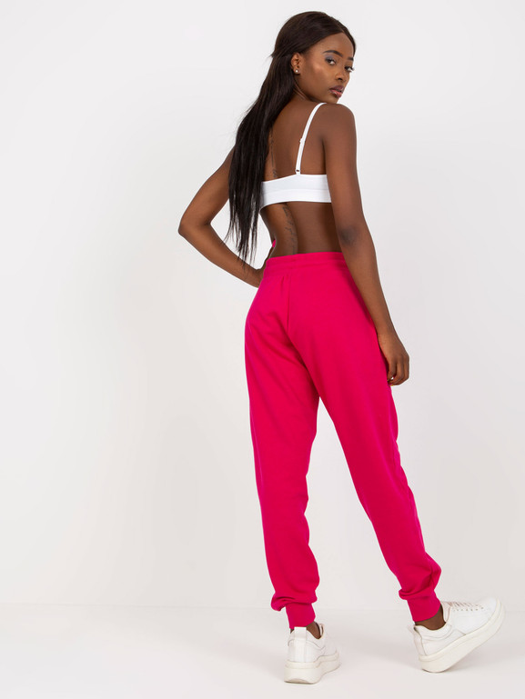 Fuksja klasyczne spodnie dresowe basic wiązane