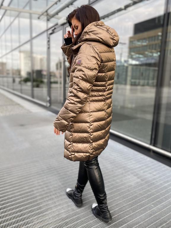 Brązowa kurtka Puchowa damska klasy premium Dankoff.dk