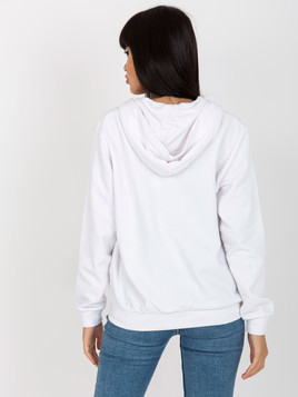 Biała rozpinana bluza z kapturem i kieszeniami