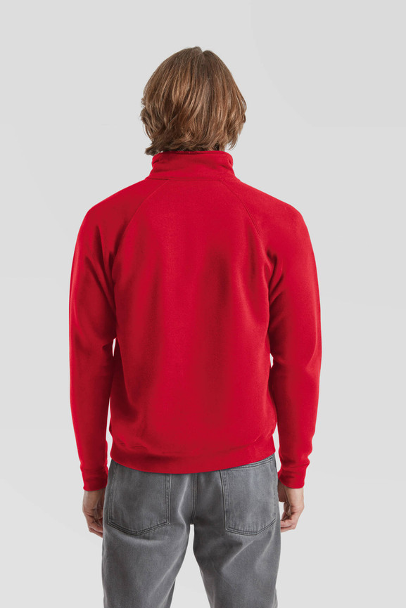 Czerwona bluza męska Zip Neck Sweat Fruit of the Loom