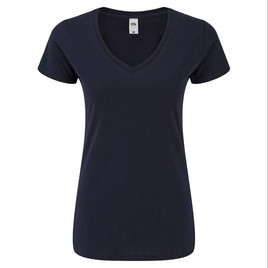 Granatowa koszulka damska Iconic Vneck Fruit of the Loom