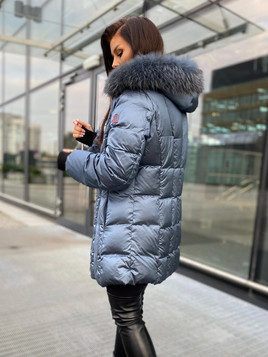 Niebieska kurtka Puchowa z Jenotem Blue Jeans Dankof.dk