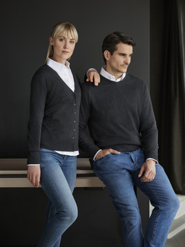 Antracytowy kardigan damski w szpic Russell