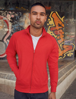 Czerwona bluza męska Lightweight Sweat Jacket Fruit of the Loom 