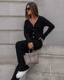 Czarne dzianinowe spodnie Cocomore