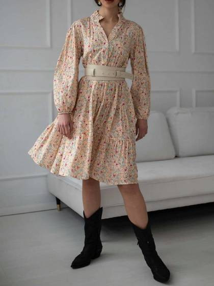 Sukienka ecru LeMonada cxp1102.ecru