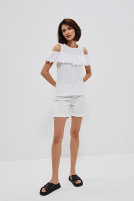 Białe gładkie szorty Moodo