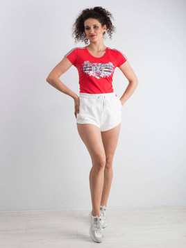 Szorty dzianinowe z kieszonkami białe