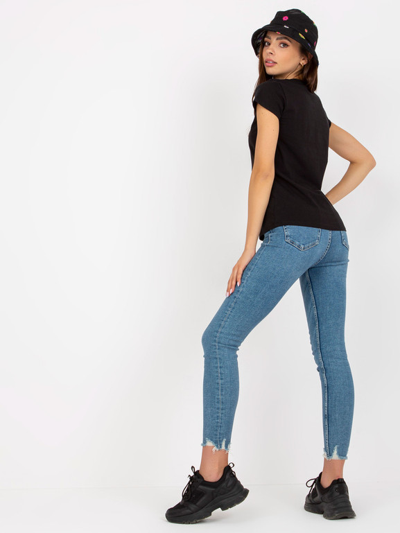 Czarny bawełniany damski t-shirt BASIC