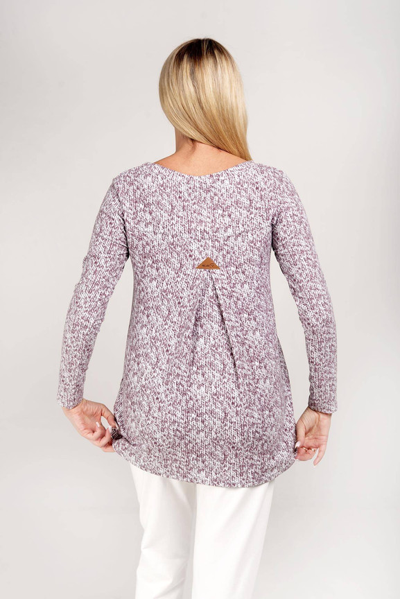 Fioletowa bluzka w swetrowy nadruk mi...mi