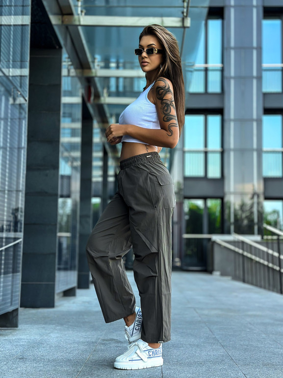 Spodnie khaki Och Bella OB-056.khaki