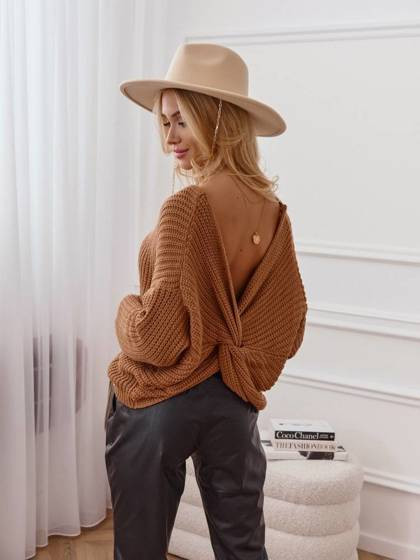 Sweter brązowy Cocomore cmgB085.R41