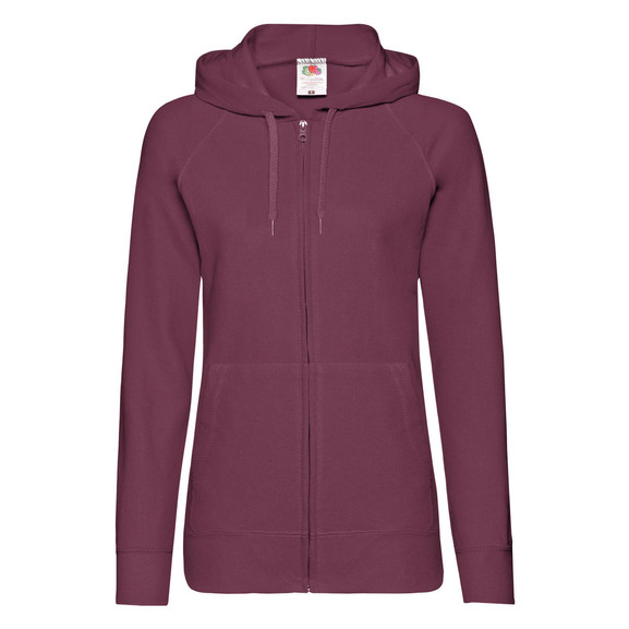 Burgundowa bluza z kapturem Lady fit Fruit Of The Loom