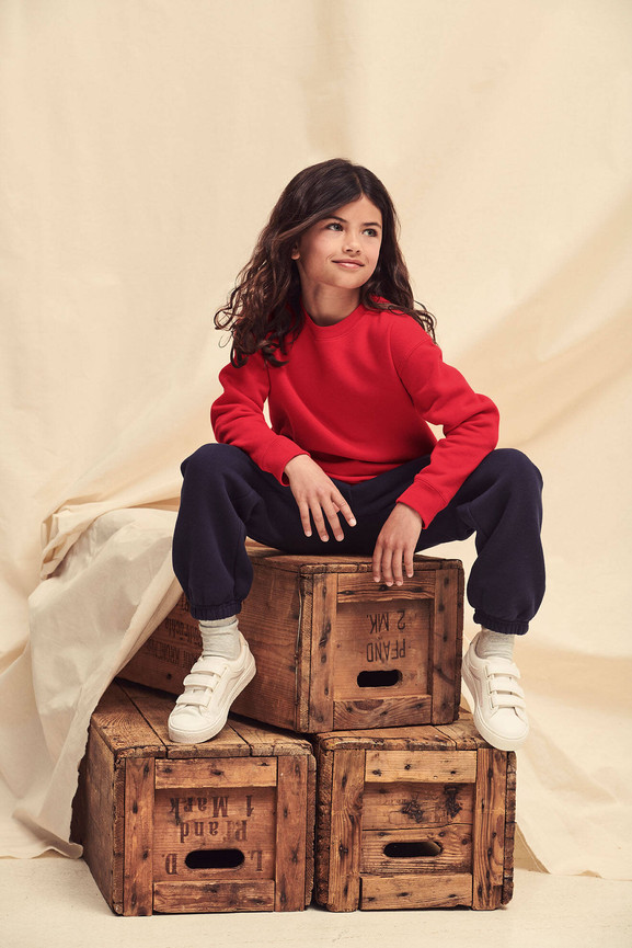 Czerwona bluza dziecięca Set-In Sweat Fruit of the Loom