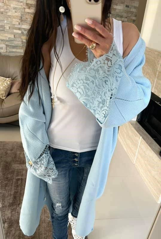 Kardigan niebieski By o la la cxp0720.R34