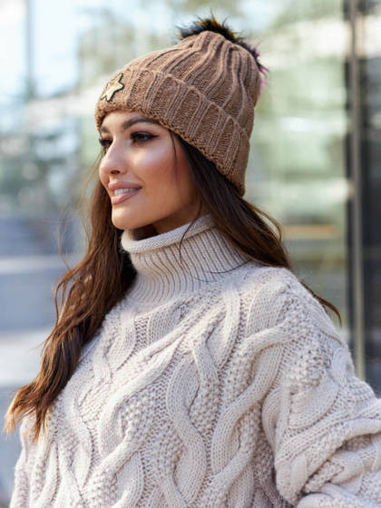 Czapka brązowa Yups bx4025.R59 