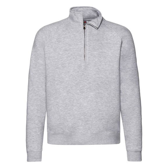 Szara bluza męska Zip Neck Sweat Fruit of the Loom
