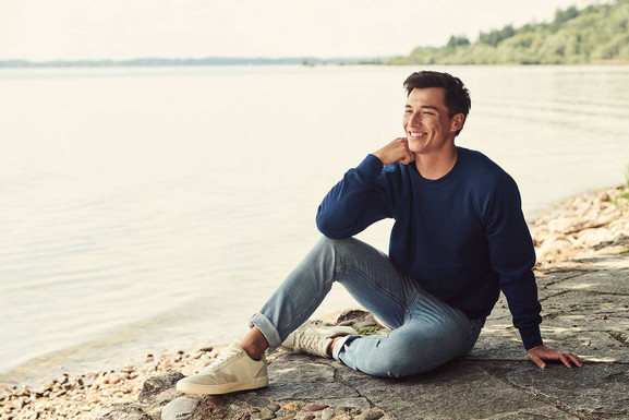 Granatowa bluza męska Raglan Sweat Fruit of the Loom