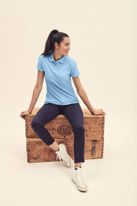 Błękitna koszulka damska polo 65/35 Polo Fruit of the Loom