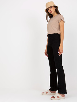 Beżowy bawełniany damski t-shirt BASIC