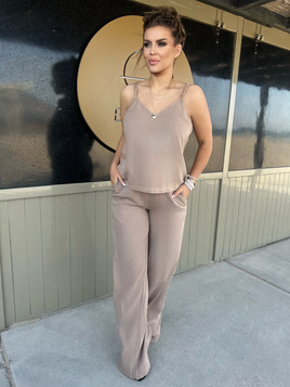 Spodnie brązowe Och Bella BE-AZ100.brown