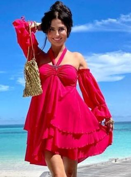 Sukienka czerwona By o la la axp0747.R24 