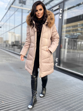 Beżowa kurtka Puchowa z Jenotem Dankoff.dk