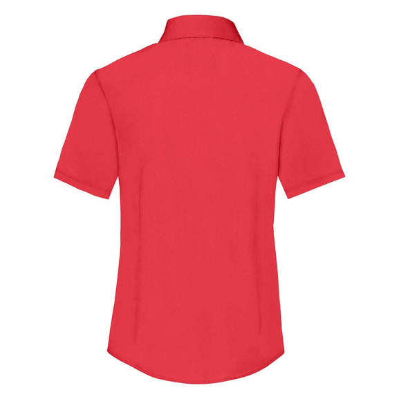 Czerwona koszula z popeliny z krótkimi rękawami Fruit Of The Loom