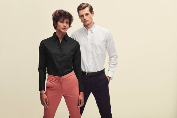 Biała koszula męska Oxford Fruit of the Loom