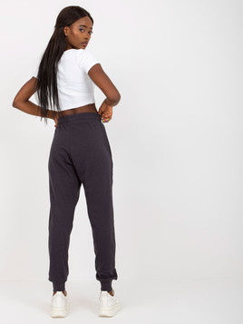 Grafitowe klasyczne spodnie dresowe basic wiązane