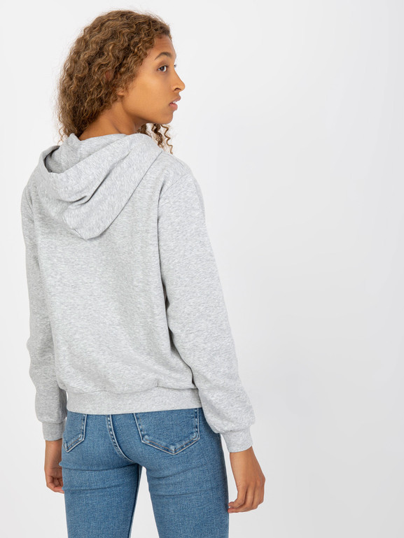 Szara rozpinana bluza z kapturem i kieszeniami