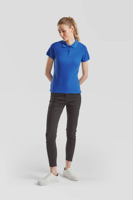 Niebieska koszulka damska Polo Fruit of the Loom 