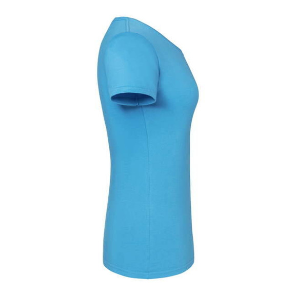 Niebieska koszulka damska Iconic 195 Ringspun Premium Fruit of the Loom