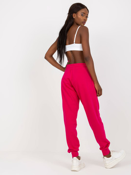 Fuksja klasyczne spodnie dresowe basic wiązane