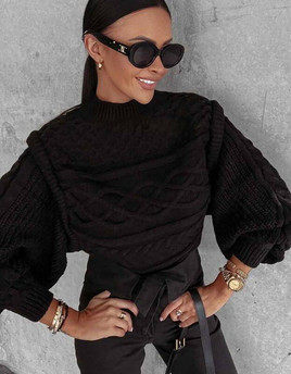 Czarny sweter z półgolfem OLAVOGA OSLO