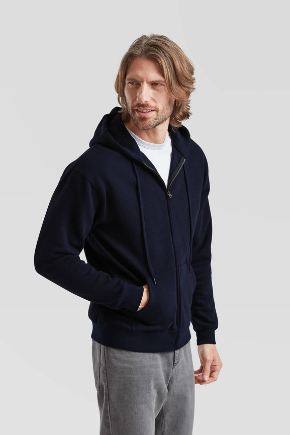 Granatowa bluza męska z kapturem Premium Fruit of the Loom