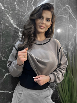 Bluza brązowa By o la la cxp1213.brown/black