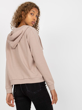 Beżowa rozpinana bluza z kapturem i kieszeniami