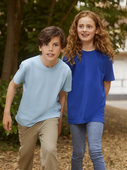 Niebieska koszulka dziecięca Slim Fit Russell