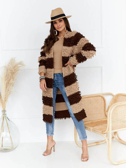 Kardigan brązowy By o la la cxp1050.R00