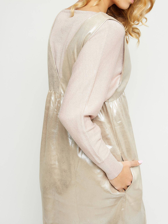 Tunika z dekoltem w serek srebrna