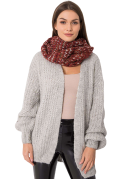 Komin z kolorową nitką bordowy