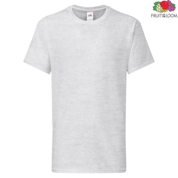 Szara koszulka dziecięca Iconic195 ring spun Fruit of the Loom