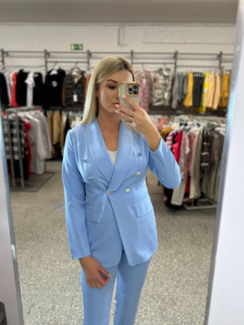 Niebieskie eleganckie spodnie materiałowe LIVIEN